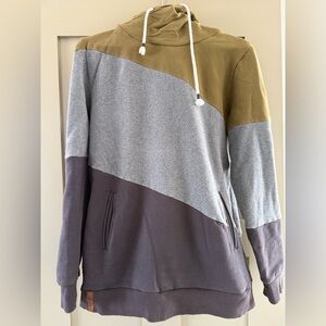 AMPERSAND AVE Women's Tri-Color Single Hoodie - Olive, Gray, Charcoal